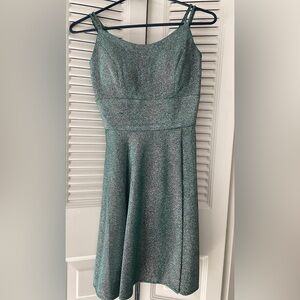 Glittery Green Sleeveless Dress